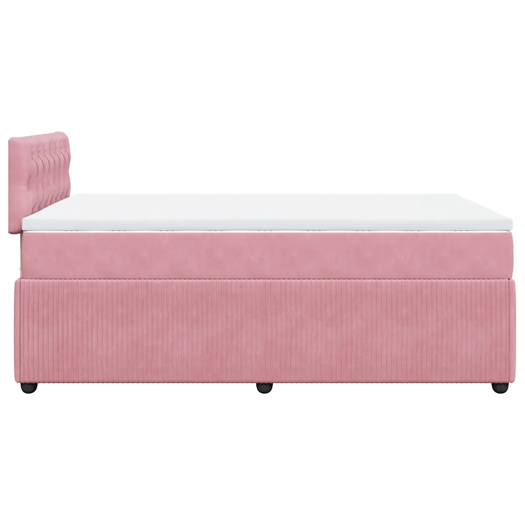 Giroletto a Molle con Materasso Rosa 120x200 cm in Velluto