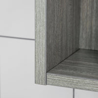 Armadietto a Specchio per Bagno con Ripiani Regolabili 3 Porte e Mensola 90x15x75 cm Grigio