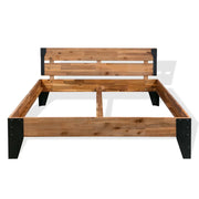 Giroletto senza Materasso in Legno Acacia e Acciaio 152x203 cm 281453