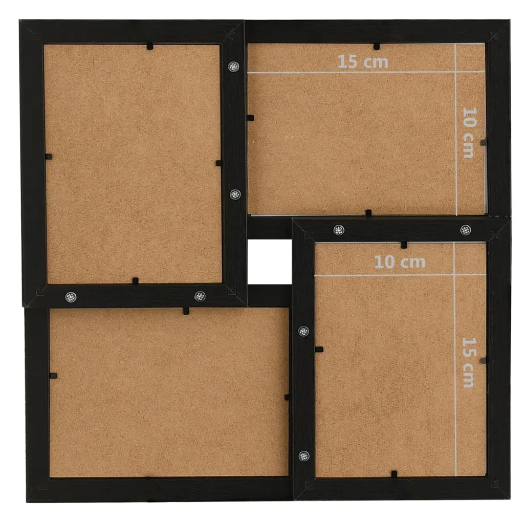 Cornice Multipla per 4 Foto 10x15cm Nera in MDF CFW1662551