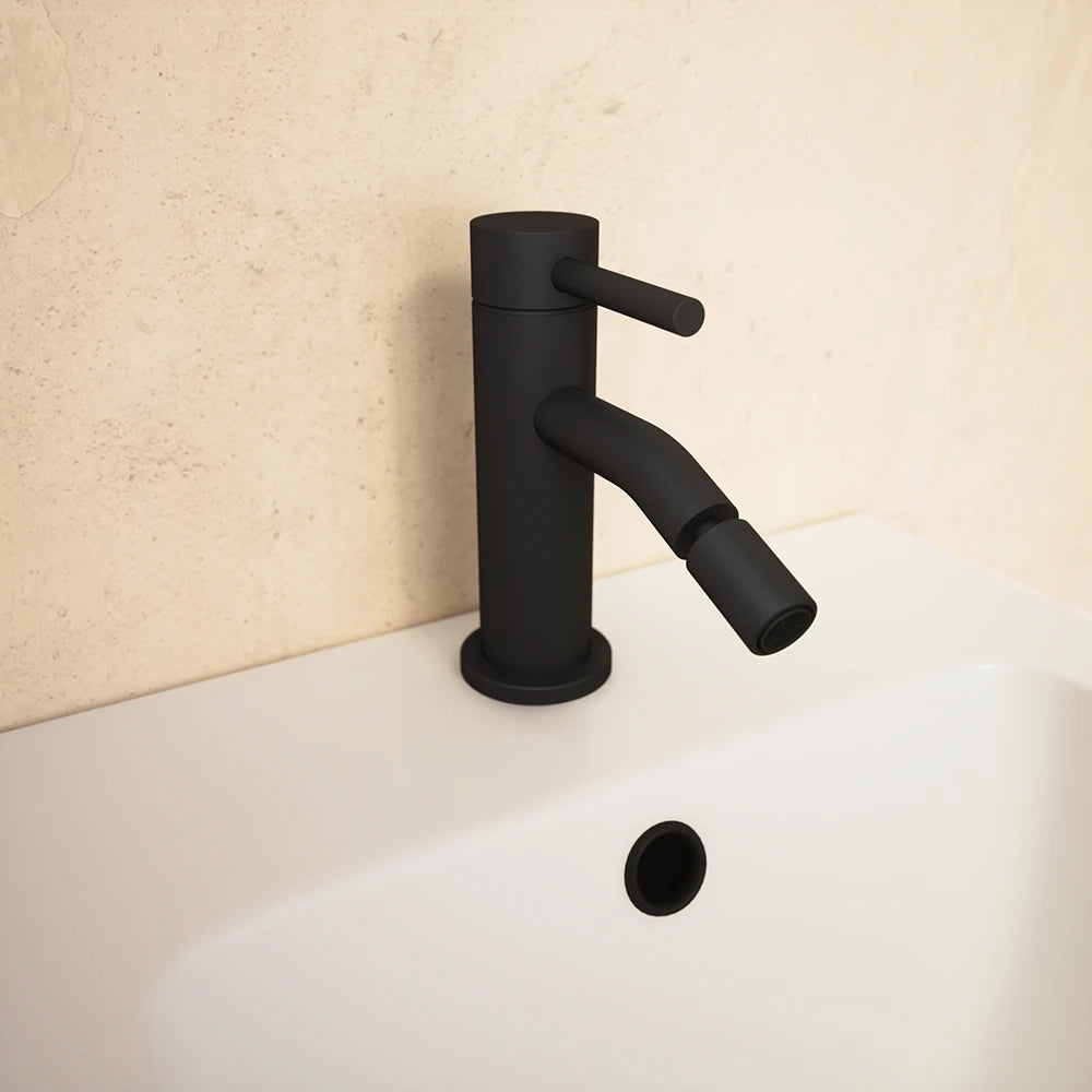 Set miscelatori: lavabo bidet senza scarico ed esterno doccia nero opaco | Bette