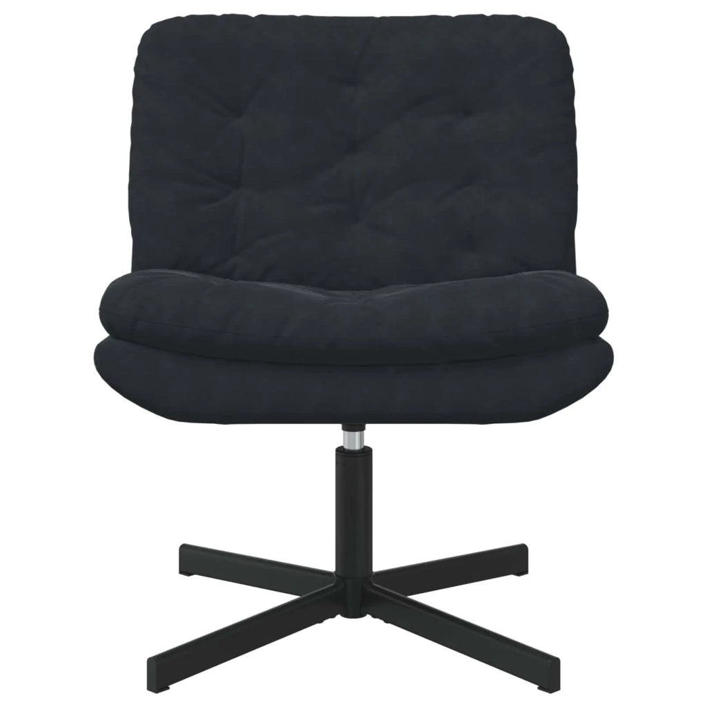 Poltrona Relax con Base-Poltroncina Girevole Nero 63 x 75 x 76 cm Velluto
