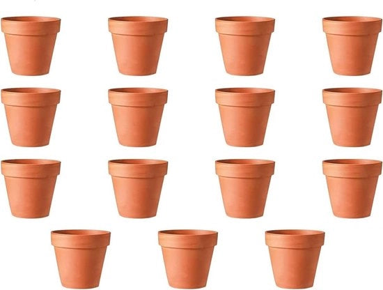 Mini vaso di terracotta per piante - contenitore per piante riutilizzabile - 15 pezzi - 5,5 x 5 cm