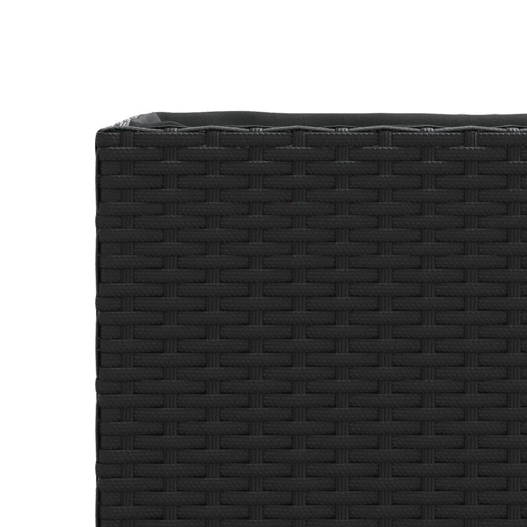 vidaXL Fioriere da Giardino con 2 Vasi Nere 72x30x32 cm in Polyrattan