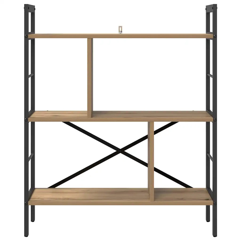 Libreria-Scaffale per Libri-Mobile di Stoccaggio Rovere artigianale 75 x 30 x 91 cm Legno multistrato