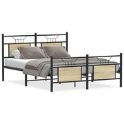 Letto matrimoniale | Letto per adulti | Giroletto senza Materasso Rovere Sonoma 140x200cm in Truciolato