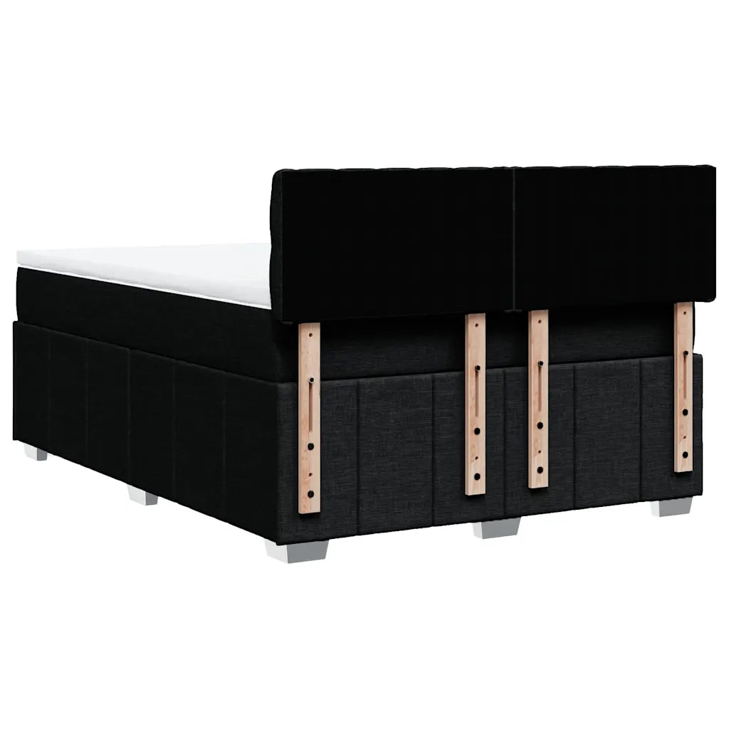 Giroletto a Molle con Materasso Nero 140x190 cm in Tessuto