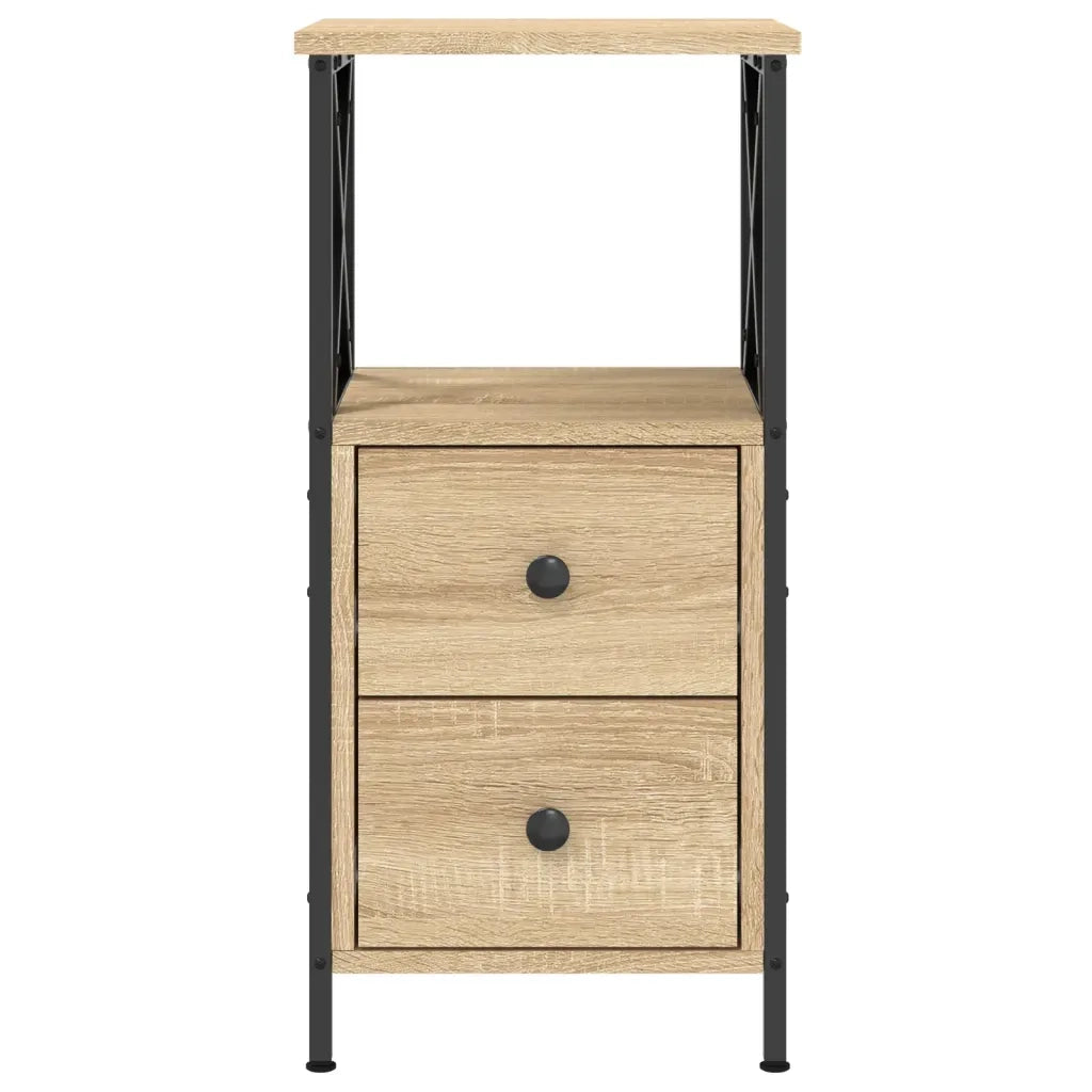 Set di 2 Comodini | Armadio da Notte | Mobiletto da notte Rovere Sonoma 34x35,5x70 cm in Legno Multistrato