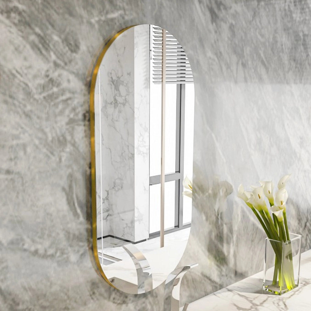 Teco, Specchio Forma Ovale, 45x85h cm oro