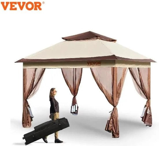 Pavilione Opvougable - Tenda per Feste - 334x334x281cm - Beige