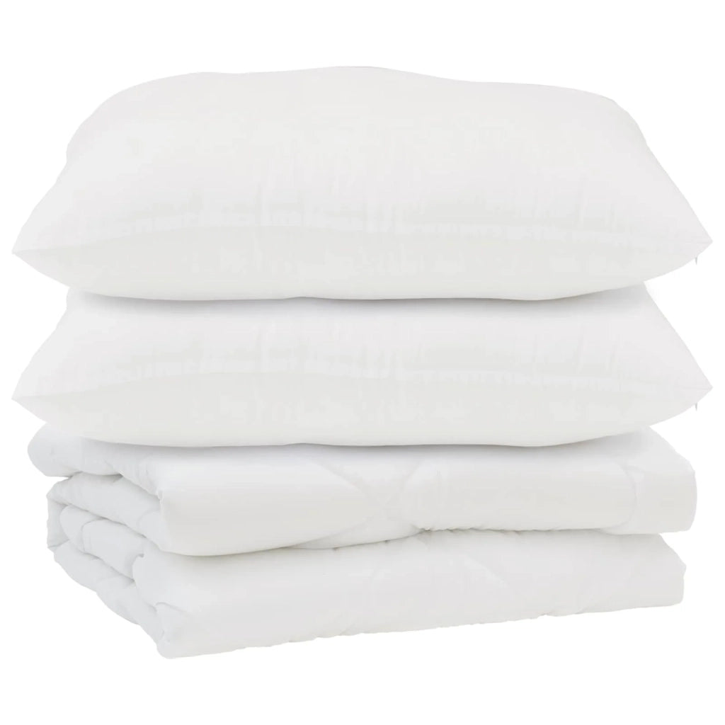 Piumone con cuscino 3 pcs Bianco Microfibra