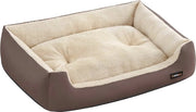 Letto per cani, guanciale con cuscino capovoltile, 85 x 65 x 21 cm, marrone PGW04Z