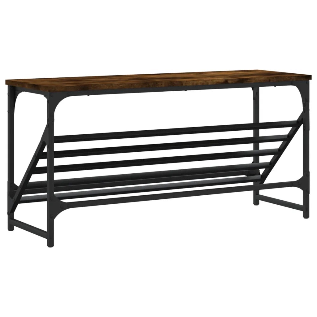 Scarpiera-Scaffale per scarpe Rovere Fumo 90x30x45 cm in Legno Multistrato