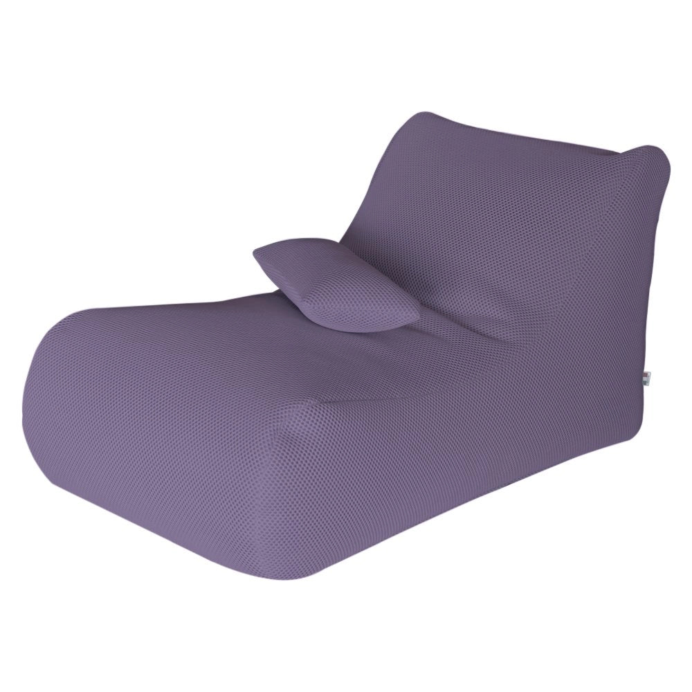 Pouf ??hck, Poltrona multiuso, Poltroncina sacco, Pouf poggiapiedi, Made in Italy, 70x120 h65 cm, Viola