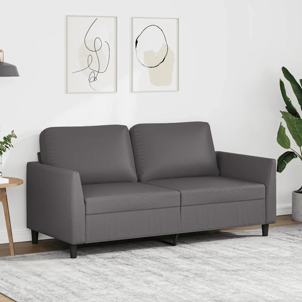 Divano a 2 Posti Grigio 140 cm in Similpelle 359335