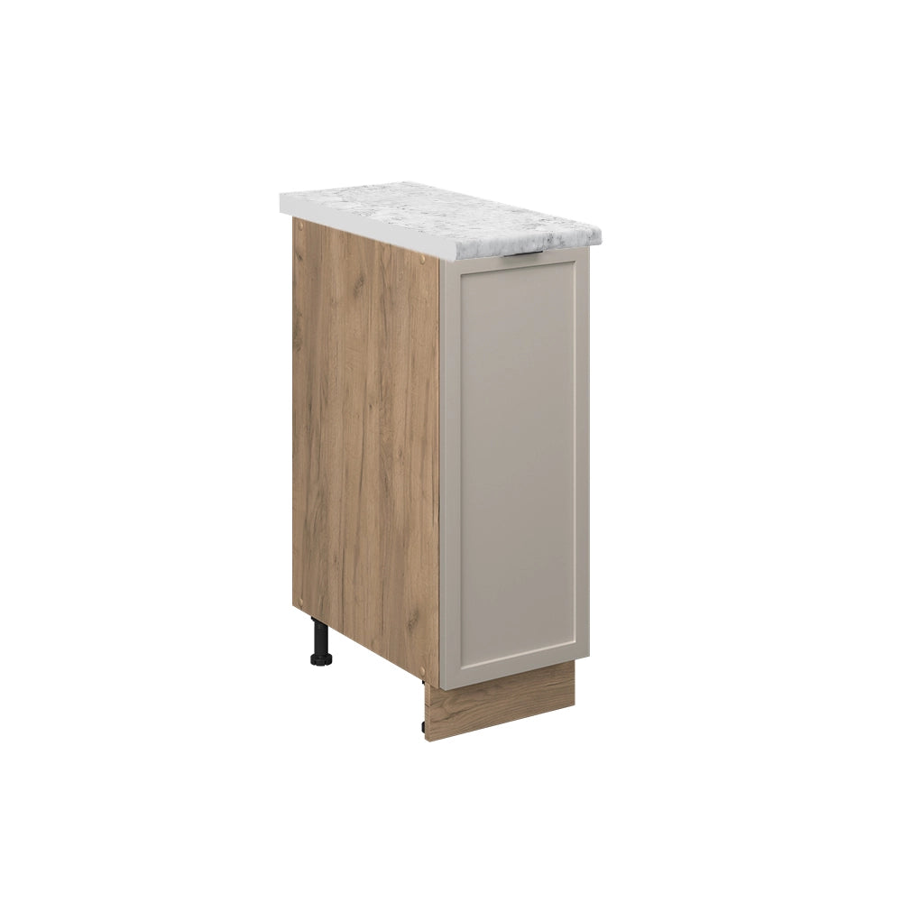 Armadio cucina dispensa alto Fame-Line GrigioBeige/Rovere dorato 30 cm, PL Marmo Vicco