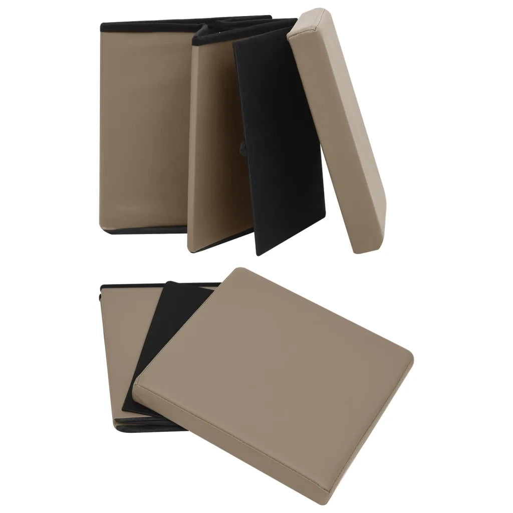 Sgabelli con Contenitore Pieghevoli 2 pz Cappuccino in PVC cod mxl 40356
