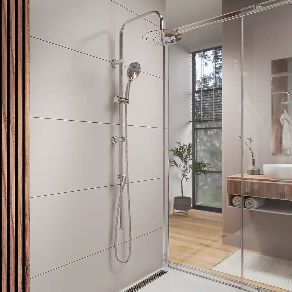 Colonna doccia in acciaio inox soffione 23 cm | Adige