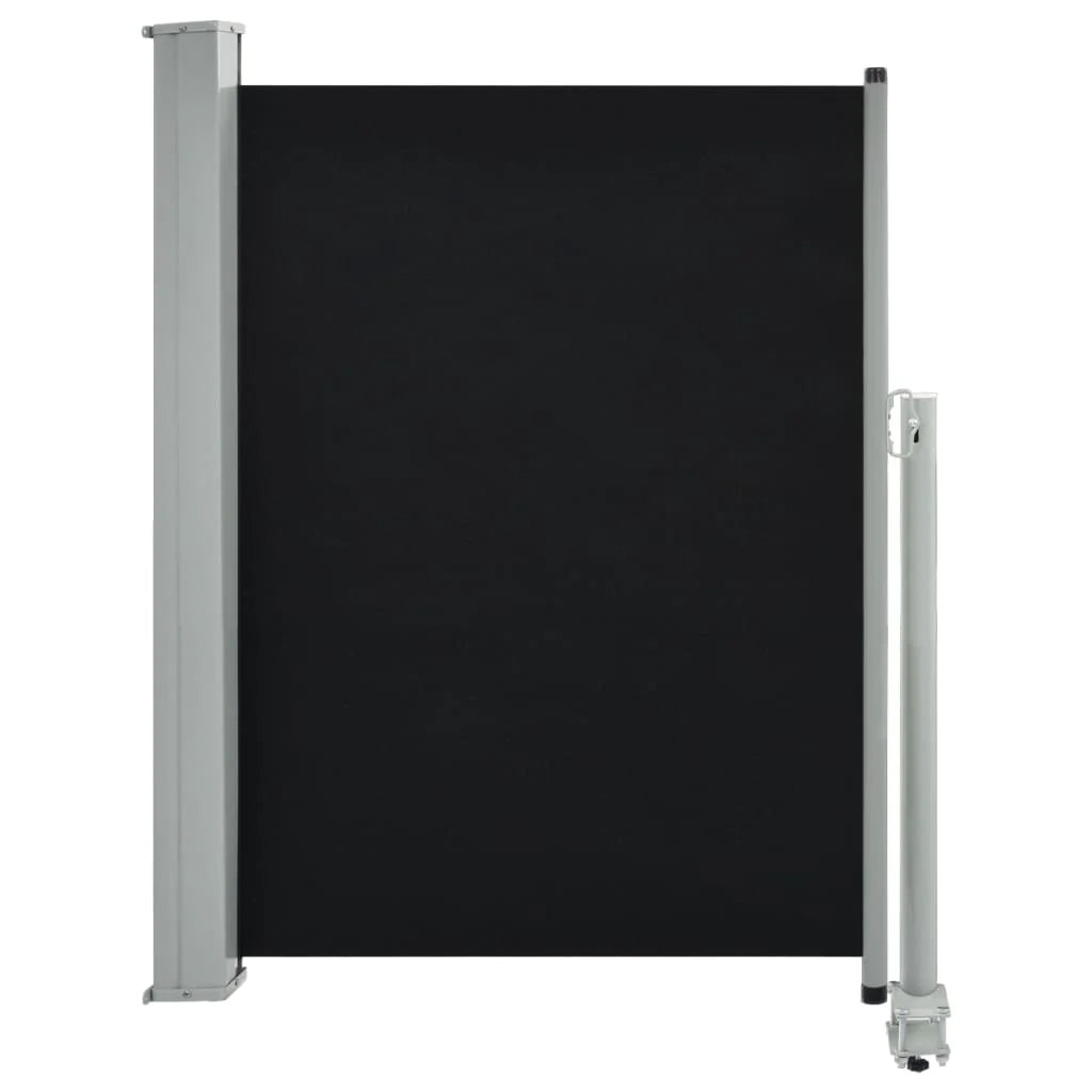 Tenda da sole laterale retrattile/schermo protettivo per patio giardino terrazza balcone 100 x 300 cm nero 02_0007179