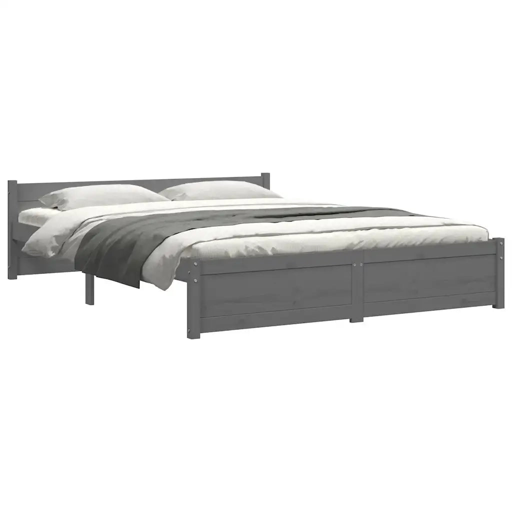 Giroletto Grigio in Legno Massello 135x190 cm 4FT6 Double cod mxl 60347
