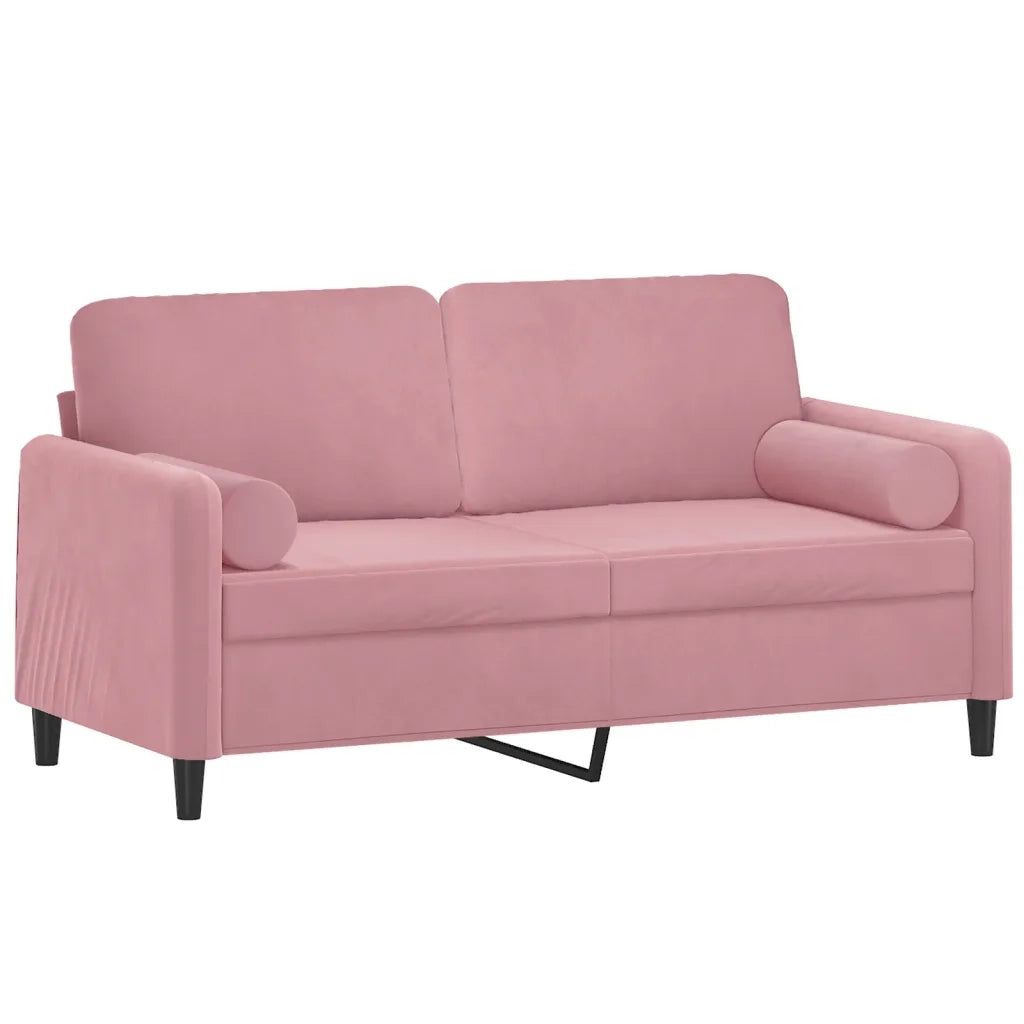 Divano a 2 Posti con Cuscini Rosa 140 cm in Vellutocod mxl 94979