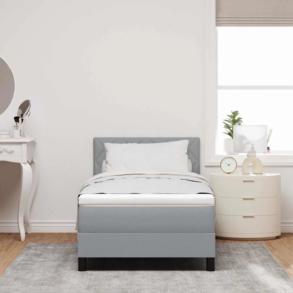 Letto a molle con materasso Grigio chiaro 100 x 200 cm Tessuto 3342261