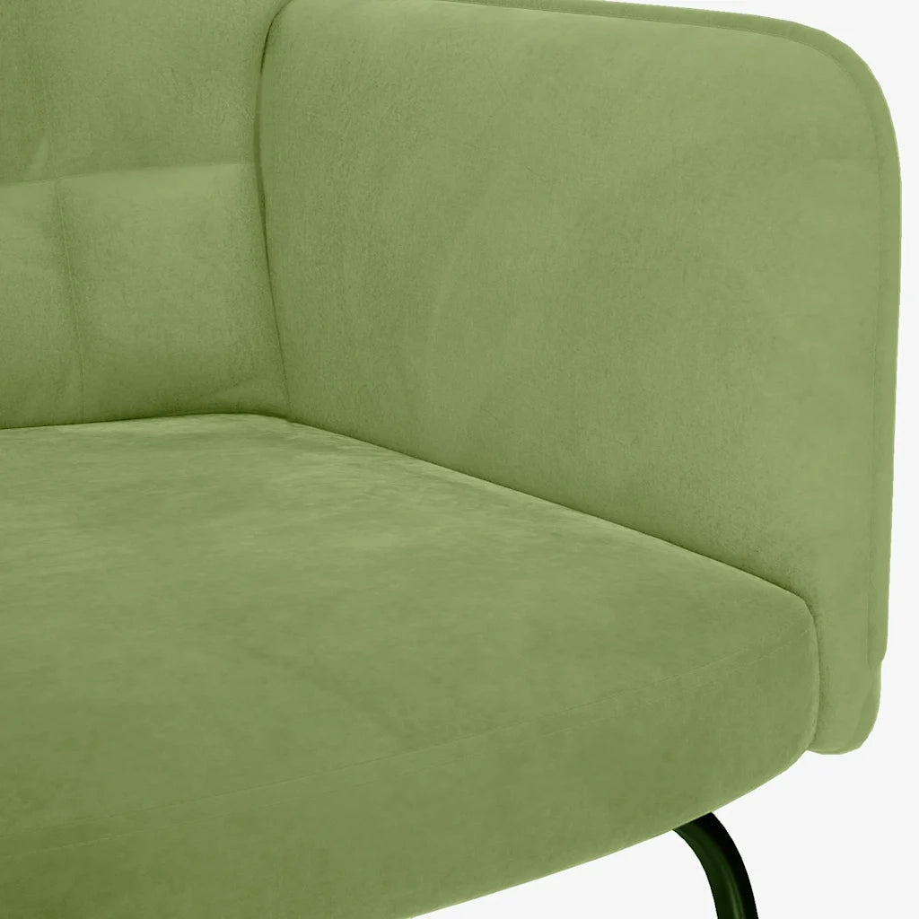 Sedia a Dondolo Verde Chiaro in Velluto CFW6630144