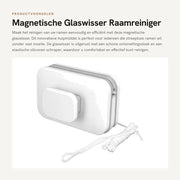 Pulitore a vetro magnetico adattabile a doppia faccia per finestre - Manico ergonomico - Design antiscivolo - Spazzola in silicone - Per uso all'aperto