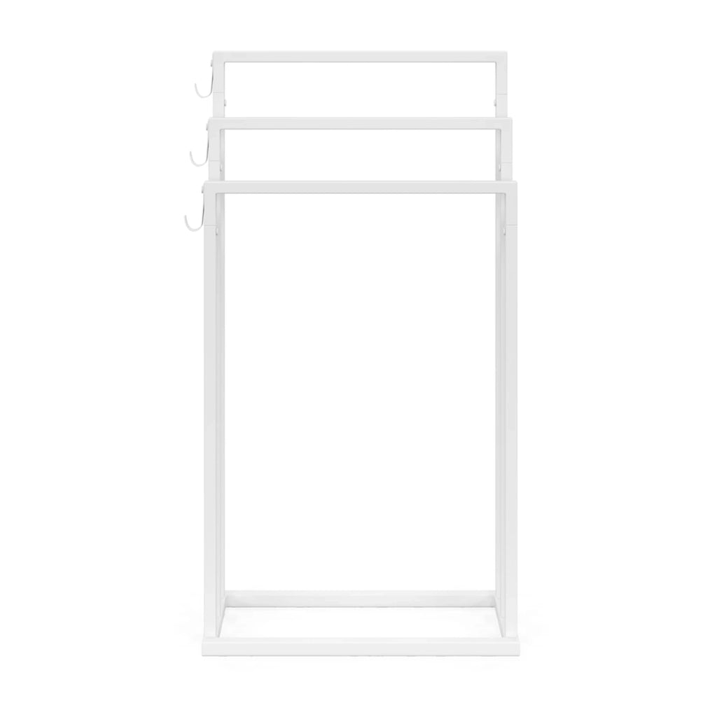IDMarket - DALLAS Portasciugamani a pavimento a 3 livelli in metallo bianco, design industriale