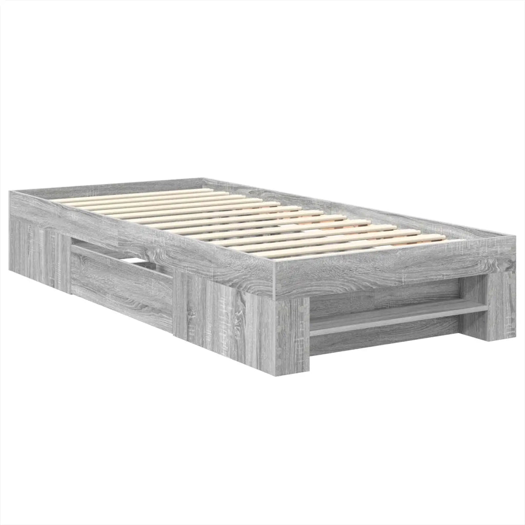 Struttura del letto Grigio Sonoma 100 x 200 m Legno multistrato