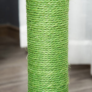 Albero Tiragraffi a Cactus per Gatti 40x40x65 cm in Corda Sisal Verde