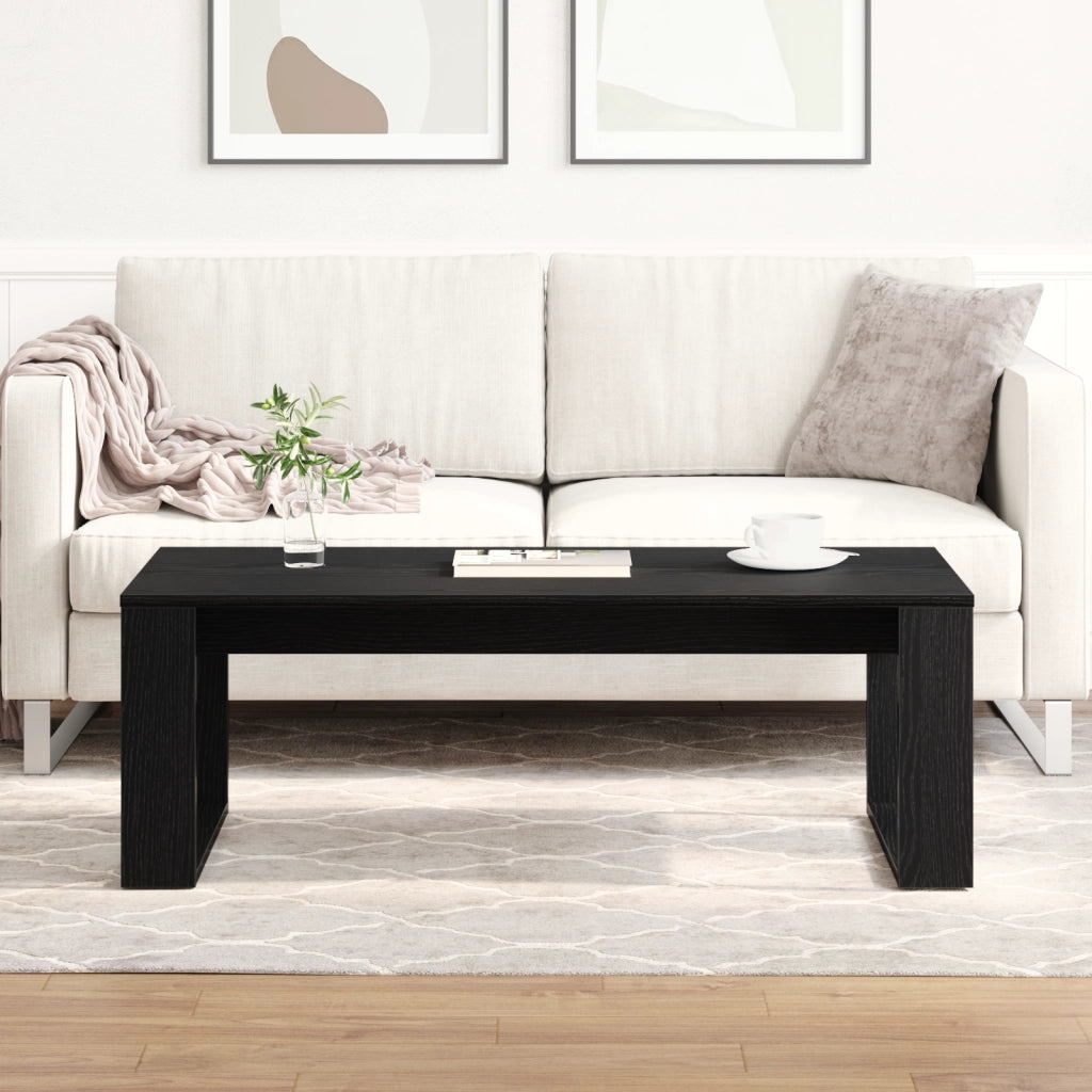 Tavolino da caffÃ¨ in rovere nero 102x50x35 cm in legno ingegnerizzato