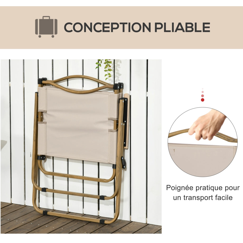 Sedia da camping pieghevole con braccioli ¨C zephmum ¨C 54x59x78 cm kaki