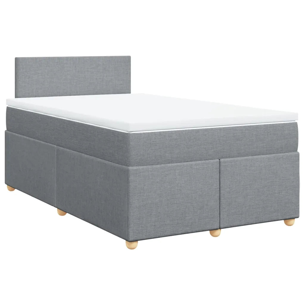 Giroletto a Molle con Materasso Grigio Chiaro 120x200cm Tessuto