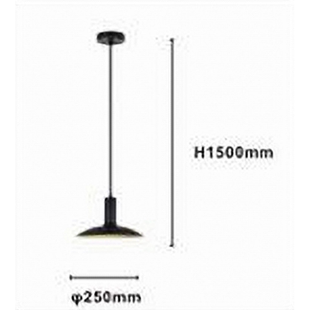 Trade Shop - Lampadario A Sospensione Moderno Con Paralume Semisfera In Ferro Nero Oro E27 33795 -