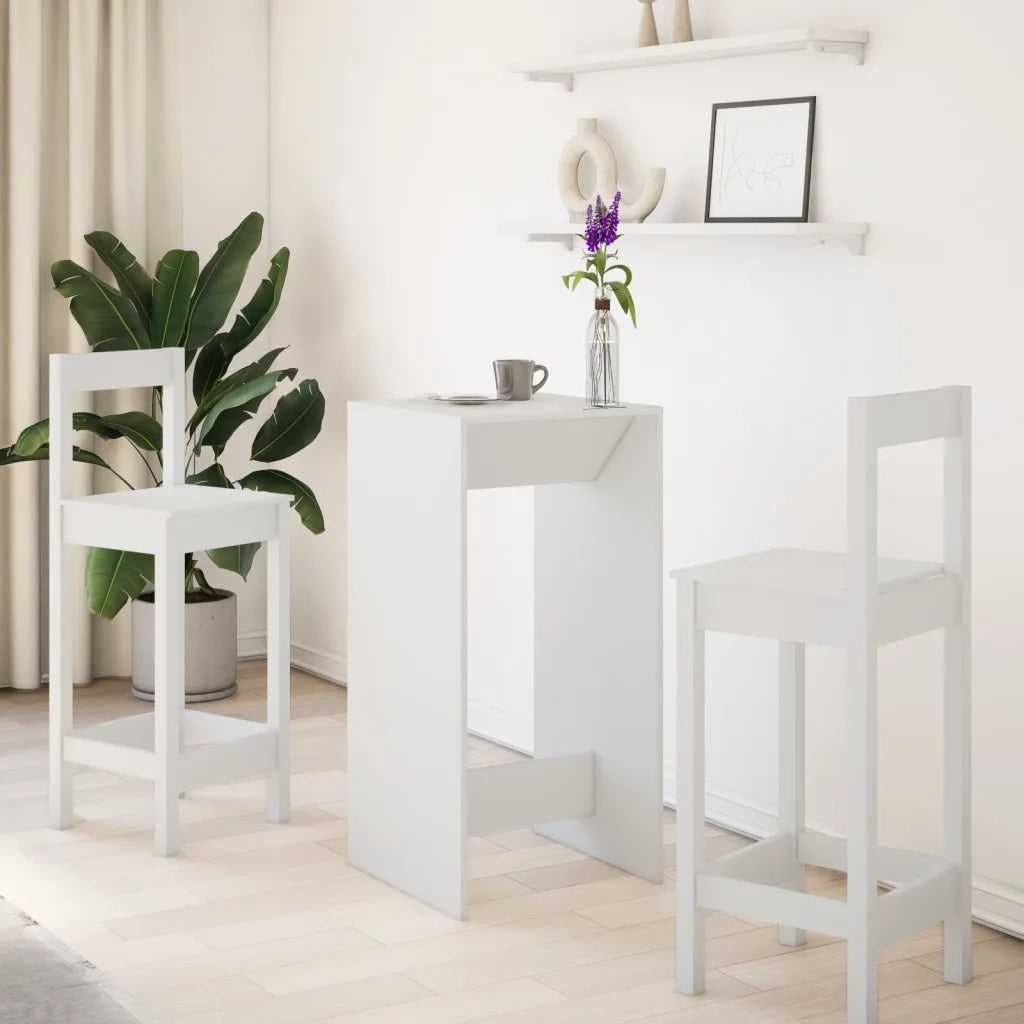 vidaXL Tavolo da Bar Bianco 51x50x103,5 cm in Truciolato