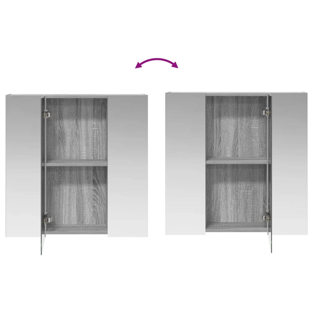Mobiletto per specchio da bagno Grigio Sonoma 70 x 14,5 x 70 cm