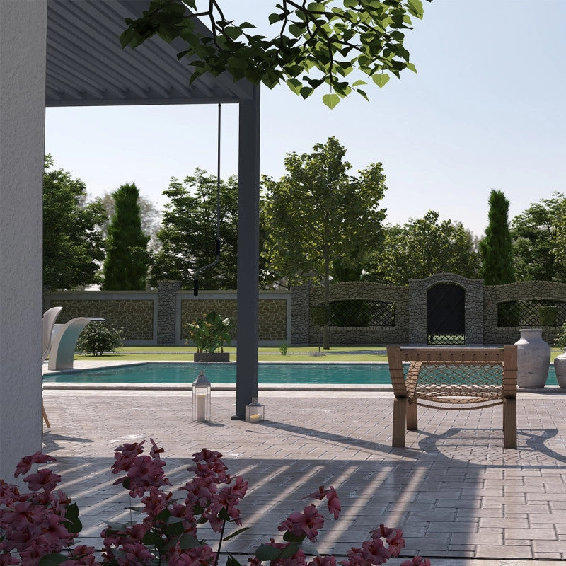 Pergola Bioclimatica OmbrÃ©a VS 3x6M adossata - Antracite - V2