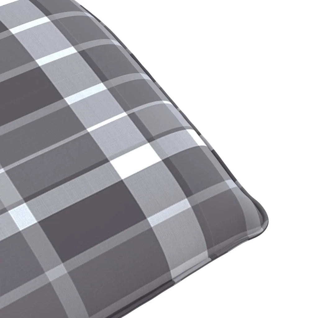 vidaXL Lettino Pieghevole Quadri Grigi 175x54x8,5 cm in Tessuto Oxford