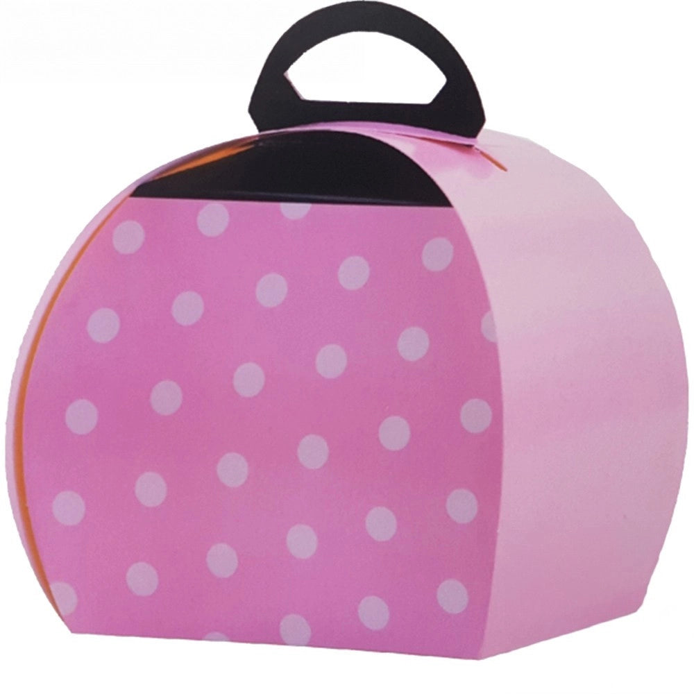 Trade Shop - 12 Scatole Pois Porta Torta Dolce Confetti Compleanni Nascita Battesimo Feste - Rosa