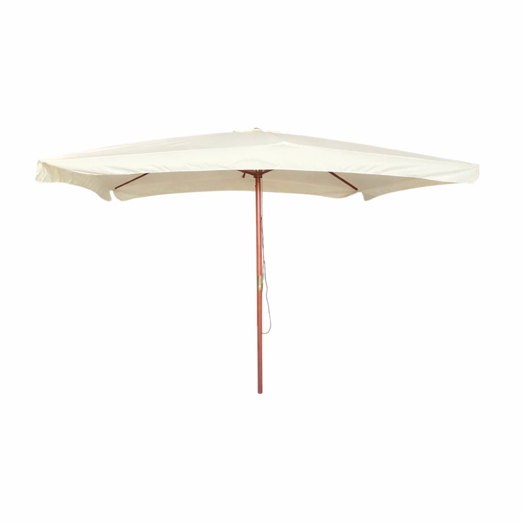 OMBRELLONE RETTANGOLARE IN LEGNO mt 2 x 3 - palo mm 48 - 6 stecche - bianco  - LIF