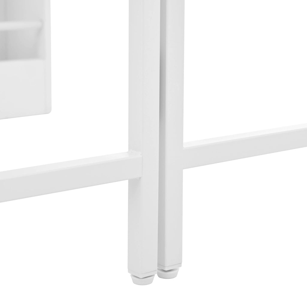 Bartisch 121.5x40x76.7 cm girevole 360° e allungabile in MDF bianco