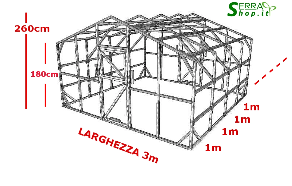 Serra Oasi 3x6m con copertura policarbonato alveolare 6mm