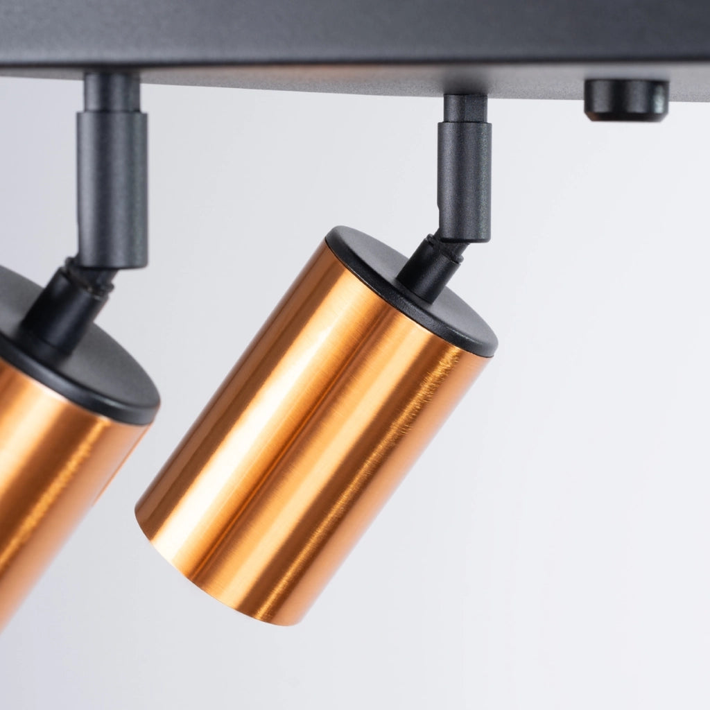 Lampada moderna in acciaio tubolare a 4 luci WINX Bittersweet Shimmer FI6/10, rame nero