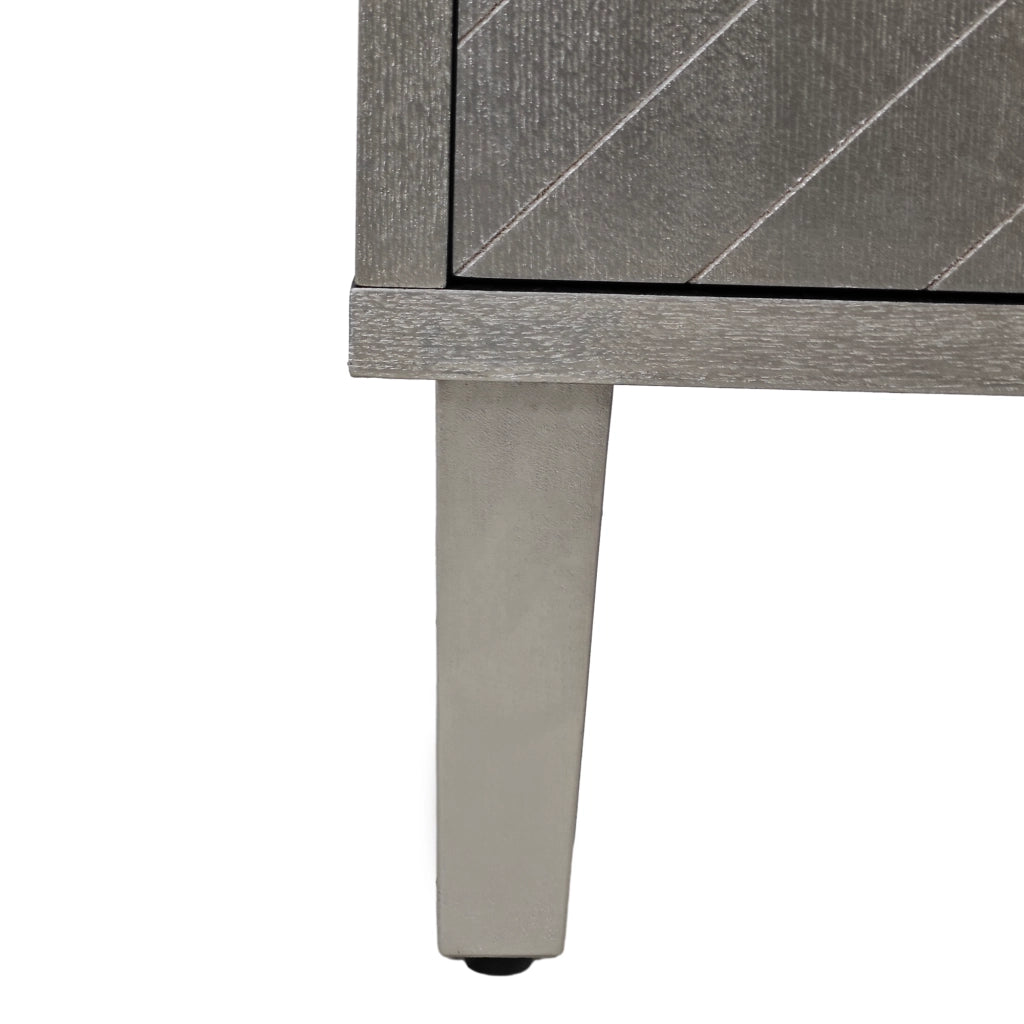 Credenza con 4 Ante e Gambe in Pino; Maniglie in Lega di Zinco; Stile Contemporaneo; in MDF; 152??40??82;5 cm; Champagne