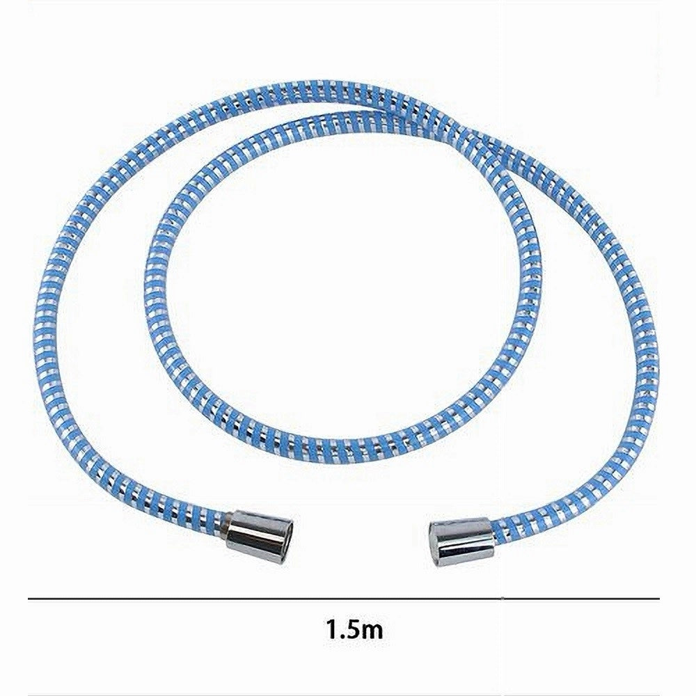 Trade Shop - Tubo Ricambio Laccio Flessibile Doccia 1.5 Mt Laccio Pvc Rivestimento Blu 87296 -