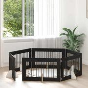 Cancello per cani con supporti 6 pcs Rovere Nero 100 x 60 cm 892121