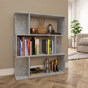 Libreria Divisorio-Scaffale per Libri-Mobile di Stoccaggio Grigio Cemento 80x24x96 cm Legno Ingegnerizzato