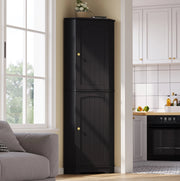 Armadio angolare con 2 ante e ripiani regolabili; 42 x 42 x 166 cm; in MDF nero