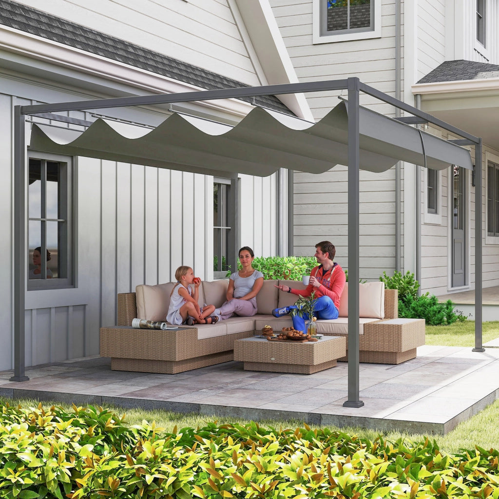Pergola scorrevole 4x3m ¨C zephmum ¨C grigio antracite struttura metallo